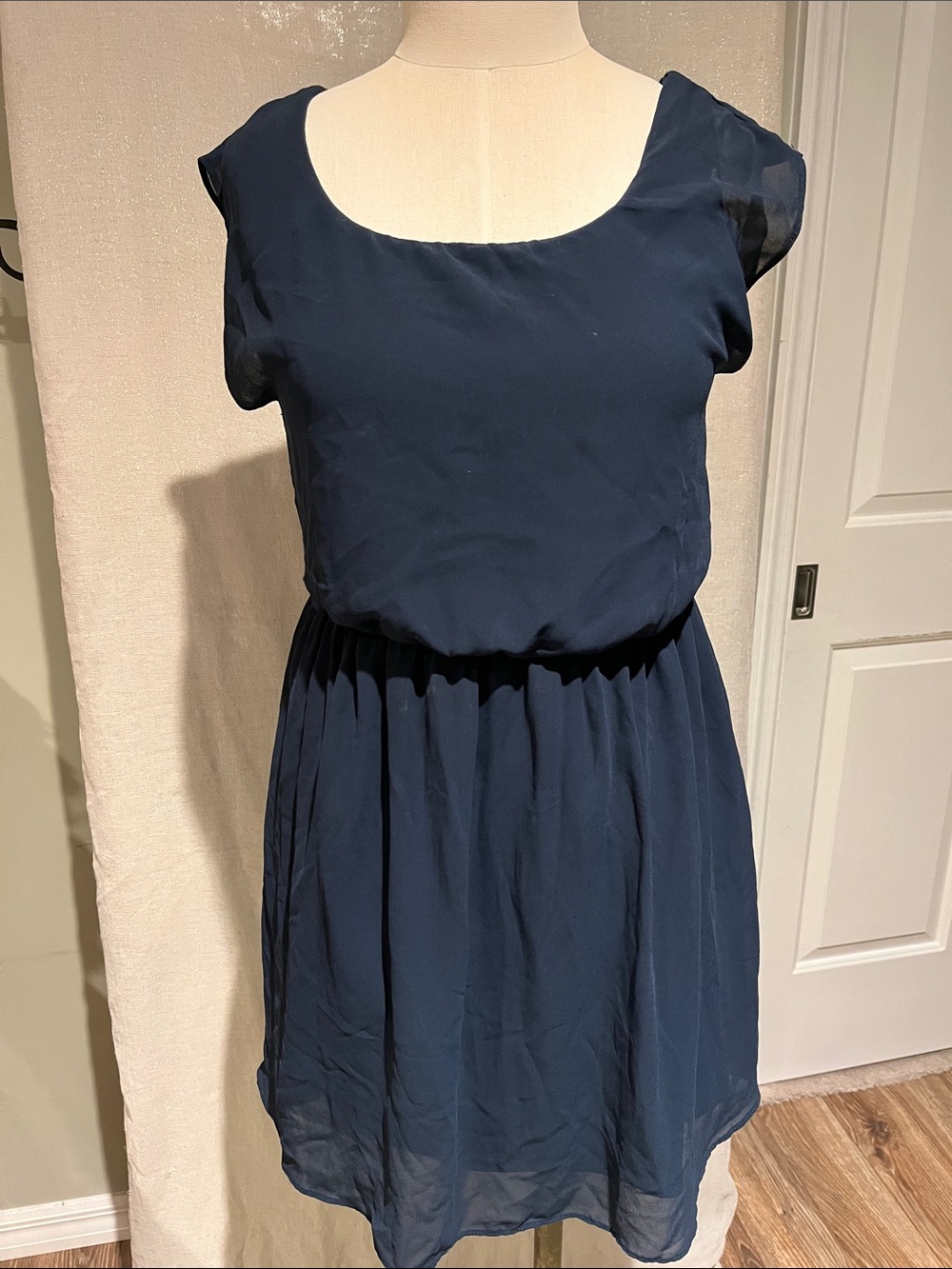 BCX Navy Scoop Neck Mini Dress